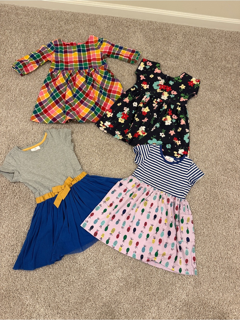 Set of 4 Hanna Anderson Girl Dresses Size 4